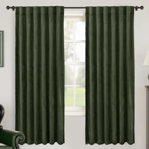 Miniatura 57 de BGment Cortinas de terciopelo rosa polvoriento, 2 paneles de 84 pulgadas, 2 paneles para sala de estar, aislamiento térmico de lujo, reducen