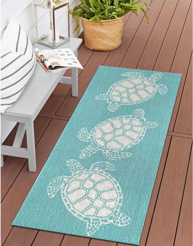 Miniatura 39 de Liora Manne CAPR5163633 - Alfombra costera para interiores y exteriores, color azul marino, 2 pies x 5 pies Cuerdas Navy
