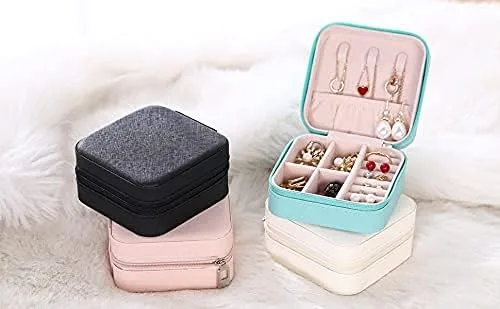 Miniatura 6 de TRODANCE Mini estuche de viaje para joyas, organizador de joyas de viaje pequeño, joyero portátil de viaje, mini organizador de almacenamiento, caja