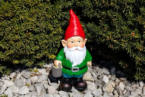 Miniatura 6 de Figura de gnomo de jardín de poliresina para adornos de césped, decoración de interiores o exteriores, 11 pulgadas de alto, cubo