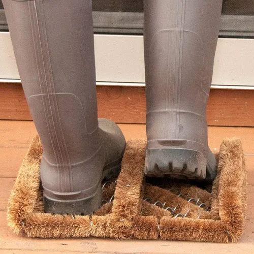 Miniatura 2 de NINAMAR - Alfombrilla para puerta con raspador de botas de coco natural - 13 x 12 pulgadas 1 unidad.