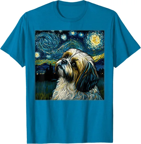 Miniatura 55 de Camiseta Surrealism Starry Night Shih Tzu Dog