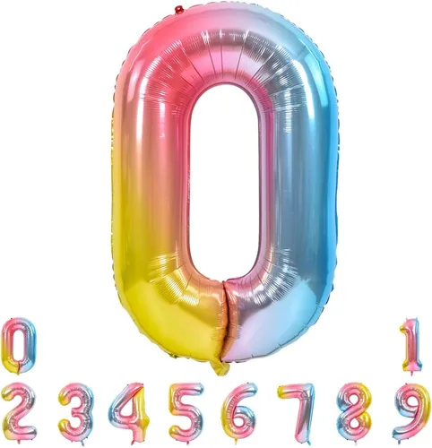 Miniatura 45 de TONIFUL 40 Inch Pastel Blue Number 8 Foil Balloons Large Mylar Foil Digital 8 Balloons for 8th Birthday, Gender Neutral Party, Baby Shower, Oro rosa