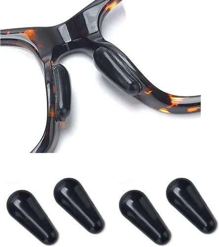 15 pares de almohadillas de nariz adhesivas de silicona suave antideslizante para marcos de plástico, anteojos y lentes de sol (negro, 0.071 in)