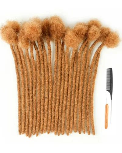 Miniatura 16 de Extensiones de rastas de cabello humano de 6 pulgadas, 10 hebras, 100% cabello humano, extensiones de rastas hechas a mano para hombres, mujeres