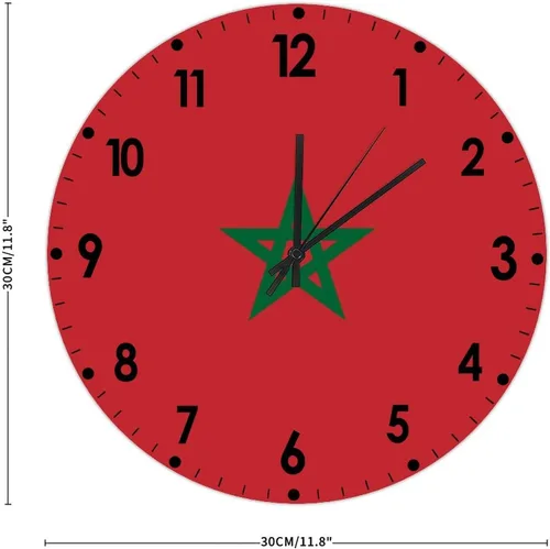 Miniatura 590 de Cheyan Reloj de pared con bandera de Canadá de 12 pulgadas, silencioso, sin tictac, de PVC, funciona con pilas, reloj redondo decorativo, regalo
