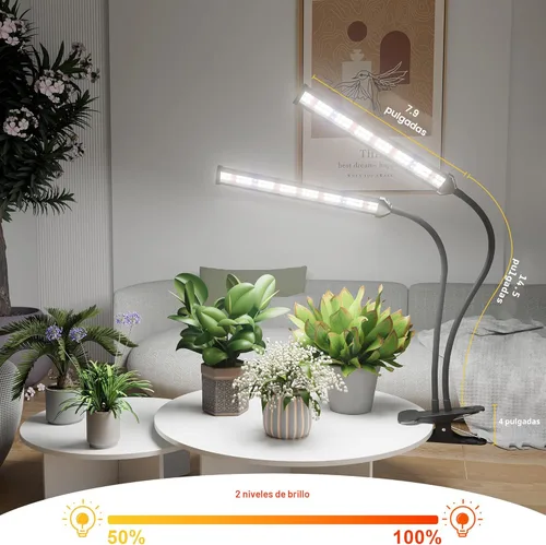 Miniatura 2 de GooingTop Luz LED de crecimiento, lámpara de cultivo de plantas con clip de espectro completo blanco con LED rojo azul de alta potencia para plantas