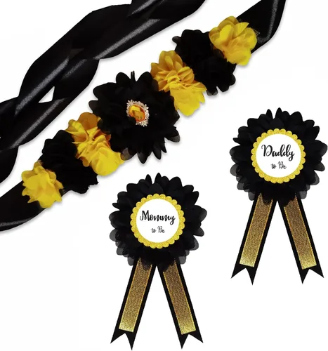 Juego de 3 pines de ramillete y ramillete de maternidad, para mamá y papá, ramillete y diamantes de imitación de flores para embarazo, accesorios de