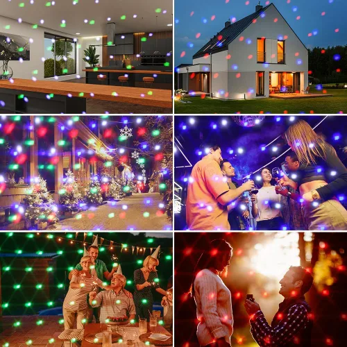 Miniatura 6 de Proyector de luces de nieve de Navidad, proyector de luz LED de Halloween, luces de vacaciones al aire libre con lámpara giratoria transparente