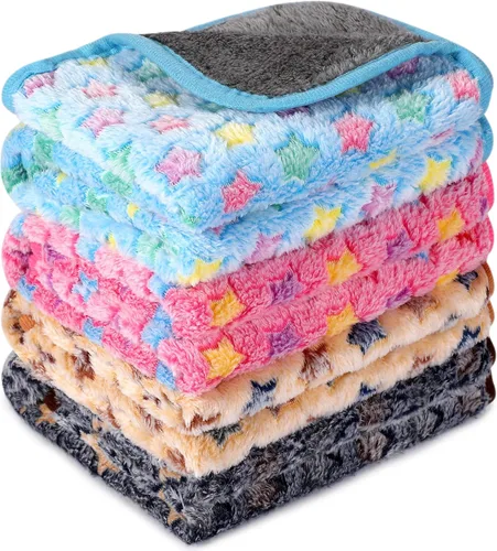 Miniatura 10 de Reginary 4 mantas impermeables de conejillo de indias, lavables, de forro polar para animales pequeños, absorbentes, para jaula de conejillo
