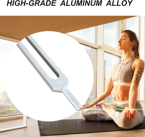 Miniatura 2 de MIMIRACLE Juego de diapasón de 432 Hz con elegante resonador de madera, ideal para meditación y relajación