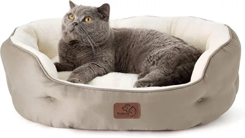 Miniatura 17 de Bedsure Camas refrescantes para perros pequeños, camas redondas para gatos de interior, cama lavable para cachorros y gatitos con parte inferior Azul