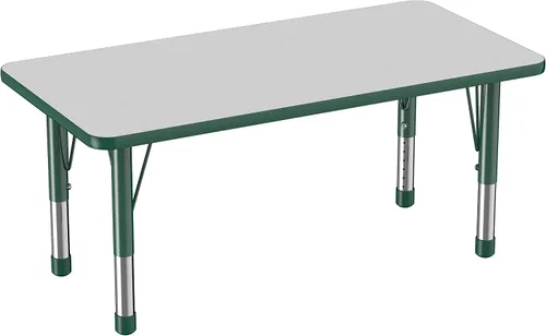 Miniatura 34 de FDP - Mesa rectangular para actividades escolares y aulas (24 x 36 pulgadas), patas gruesas para niños pequeños, altura ajustable de 15 a 24