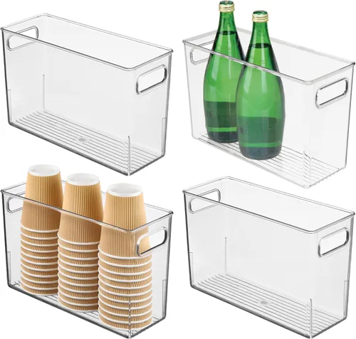 Miniatura 11 de iDesign - Contenedor de almacenamiento de plástico transparente y delgado para baño, organizador alto y estrecho para lociones, cremas y artículos