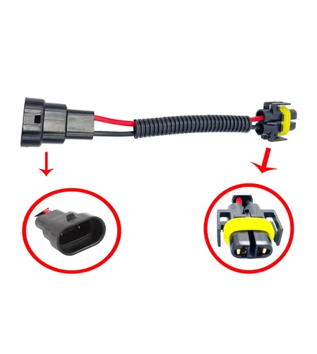 Miniatura 2 de 4 piezas 9006 9005 a H11 H8 Arnés de Cableado de Adaptación Enchufe de Extensión Cable de Conversión Adaptador de Conector de Cable Faros Luces