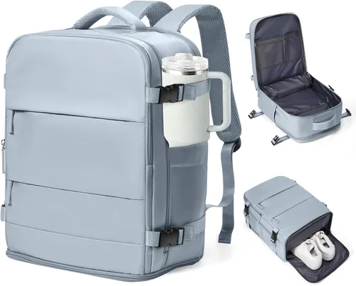 Miniatura 75 de coowoz Mochila grande de viaje para mujeres y hombres, mochila de transporte, mochila para senderismo impermeable, mochila deportiva para Rosa
