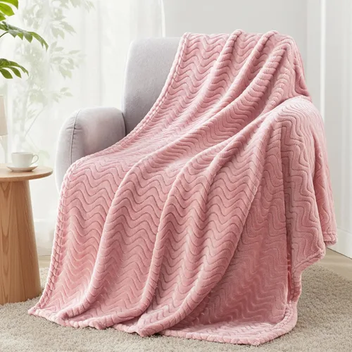 Miniatura 28 de Exclusivo Mezcla - Manta individual para cama, mantas de forro polar ligeras y acogedoras con textura ondulada decorativa, adecuadas para el Verde
