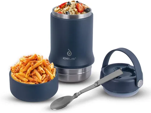 Miniatura 12 de Ideus Termo de sopa con cuchara plegable y cuenco de 20 onzas, lonchera Bento todo en uno aislada de acero inoxidable a prueba de fugas, contenedor