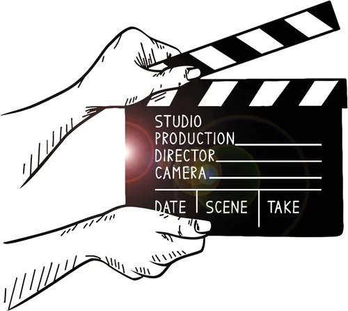 Vinilo adhesivo de pared Clapperboard Cinema Film Film Film Pegatinas gran decoración (ig4839) Negro