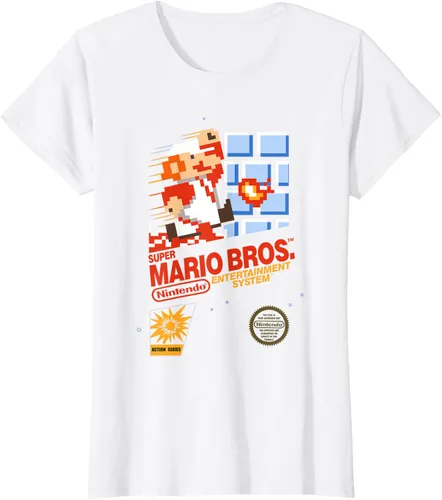 Miniatura 15 de Super Mario Dashin - Camiseta gráfica de acción, ajuste clásico, cuello redondo, color negro