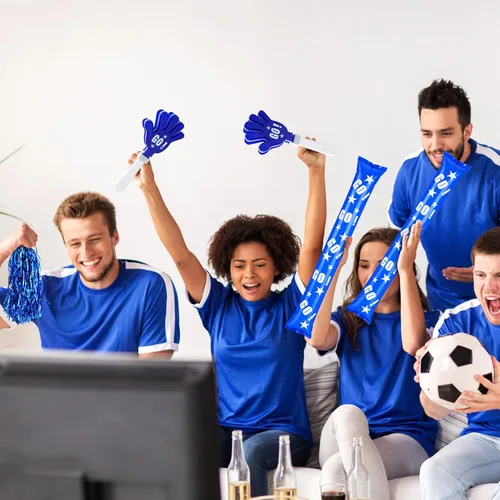 Miniatura 4 de Hungdao 60 piezas de regalos de fútbol de regreso a casa incluyen 24 palos de trueno, 12 palitos de animación, 24 pompones de animadora para eventos