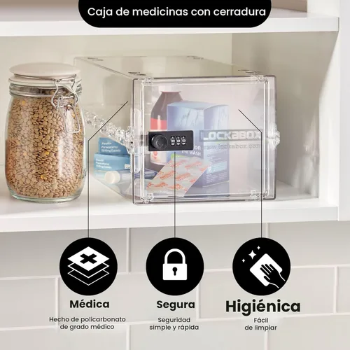 Miniatura 8 de Lockabox One™ Caja de Seguridad Premium Caja de Seguridad con Cerradura de Combinación Mediana para Alimentos, Medicamentos y Seguridad
