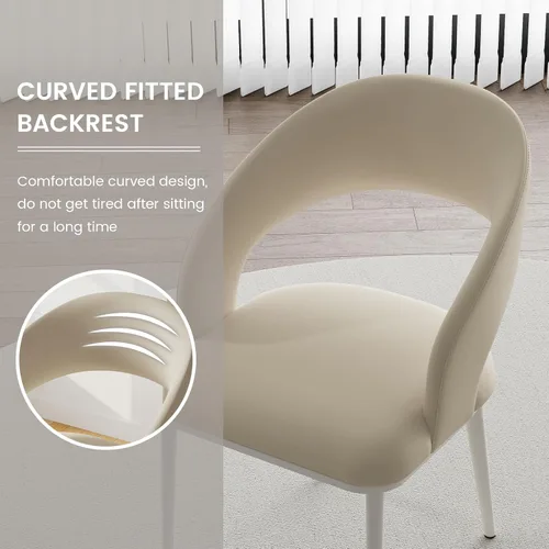 Miniatura 5 de Juego de 2 sillas de sofá, sillas de escritorio modernas, sillas de comedor de cocina con patas de metal para oficina en casa, dormitorio y sala