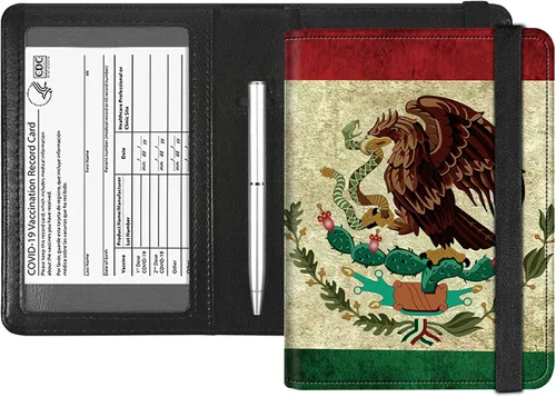 Rossy Combo de portatarjetas de pasaporte y vacunación, soporte para pasaporte con ranura para tarjeta de vacunación CDC, cartera con bloqueo RFID,