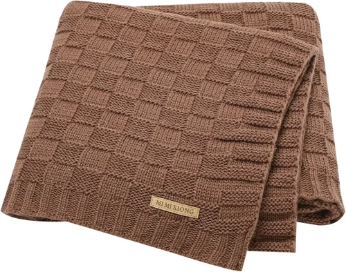 Miniatura 16 de LAWKUL Mantas de bebé con cable de punto, manta suave y aireada para recién nacidos, bebé, para envolver, beige neutro, para cuna, cochecito, 40"x30