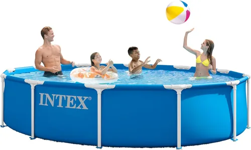 Miniatura 11 de Intex 28200EH - Piscina redonda de 10 pies x 30 pulgadas para 4 personas, marco de metal para exteriores, sobre el suelo, con fácil instalación