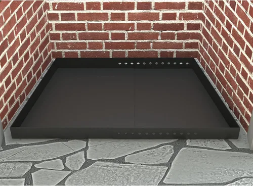 Flehomo Bandeja de chimenea ajustable, cenicero expandible para colección de cenizas, soporte de brasas de acero galvanizado con recubrimiento en