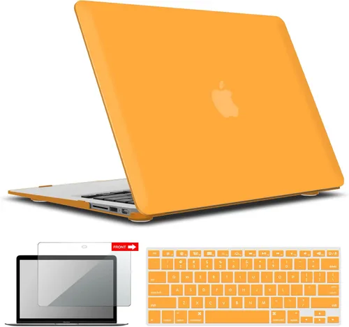 Miniatura 16 de iBenzer Carcasa rígida de plástico con superficie suave 3 en 1 y cubierta para teclado y protector de visualización para MacBook Air, Negro