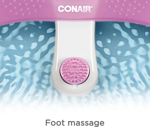 Miniatura 5 de Conair Baño relajante de pedicura para pies con masaje relajante de vibración, masajeador de pies relajante para lavabo profundo con chorros, Rosa