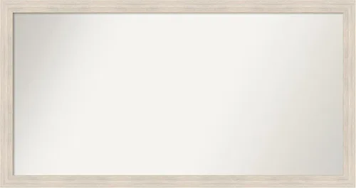 Miniatura 487 de Amanti Art Espejo de baño blanco para sobre el fregadero, 30 x 35 pulgadas, espejo de tocador rectangular estrecho de Eva de oro blanco, marco