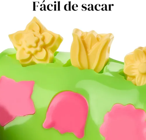 Miniatura 4 de 6 piezas de moldes de silicona para chocolate con forma de flor, juego de moldes de 15 cavidades con forma de rosa, corazón, estrella, moldes