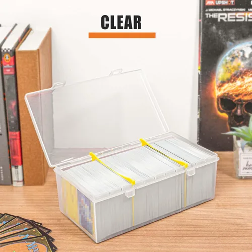 Miniatura 3 de tutata Caja de almacenamiento de tarjetas coleccionables de plástico de 400 unidades con divisores, caja de almacenamiento de tarjetas de béisbol