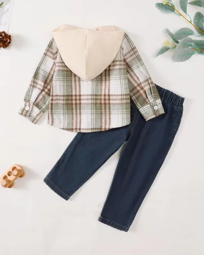 Miniatura 60 de Renotemy Ropa de bebé para niño, trajes de mezclilla, sudadera con capucha para bebés, pantalones de mezclilla, ropa para niños pequeños