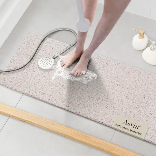 Miniatura 11 de Asvin Tapete de Baño con Textura Suave, para Ducha, Bañera, 24x16 Pulgadas, Libre de Ftalatos, Antideslizante, Tapetes Cómodos para Bañera