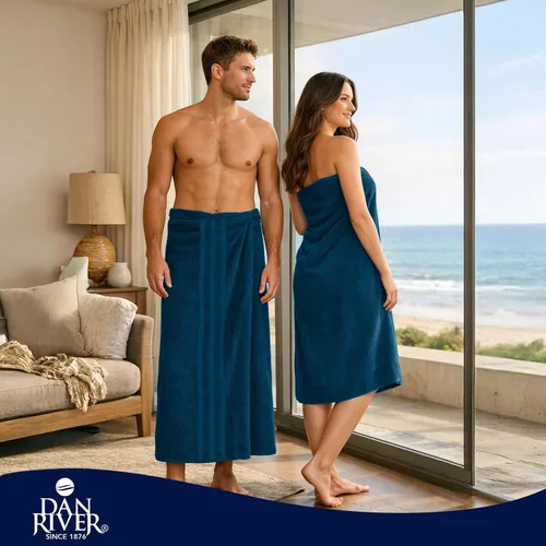 Miniatura 2 de DAN RIVER Paquete de 2 sábanas de baño de lujo 35x70, 600 GSM, toallas suaves y de secado rápido 100% algodón hilado en anillo ideal para hoteles