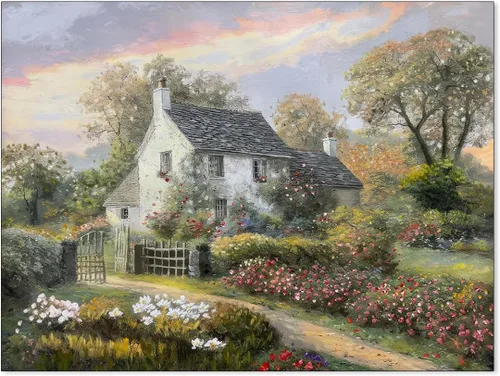 Miniatura 15 de Arte de pared de paisaje con flores silvestres y naturaleza, póster floral botánico retro, pinturas de plantas de cabaña, impresiones en lienzo