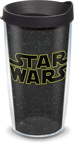 Tervis Vaso aislado de doble pared con logotipo clásico de Star Wars fabricado en Estados Unidos, mantiene las bebidas frías y calientes, 16 onzas,