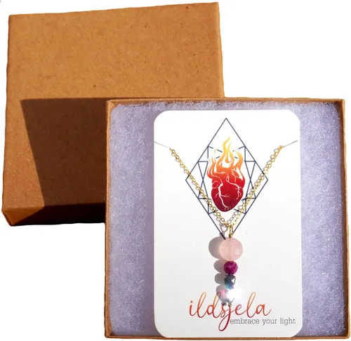 Miniatura 14 de I AM SERIES - Collar de piedras preciosas genuinas y metal semiprecioso 7 chakras
