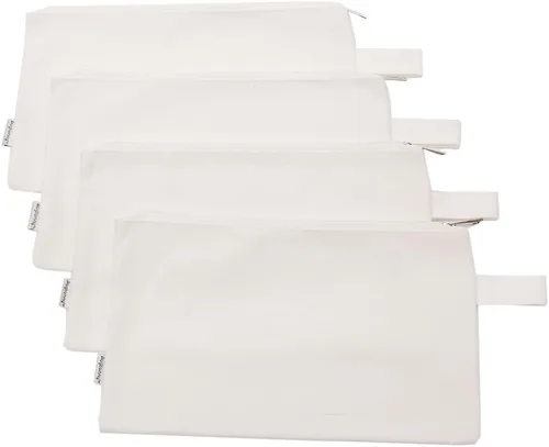 Miniatura 10 de Estuches con cierre para organización de herramientas de Augbunny, 100 % algodón, 16 onzas, ultrarresistentes, multiusos, de lona, 4 unidades marino