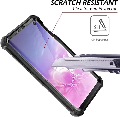 Miniatura 4 de Dexnor Funda para Galaxy S10E con protector de pantalla integrado, transparente, resistente, de cuerpo completo, a prueba de golpes, parte trasera