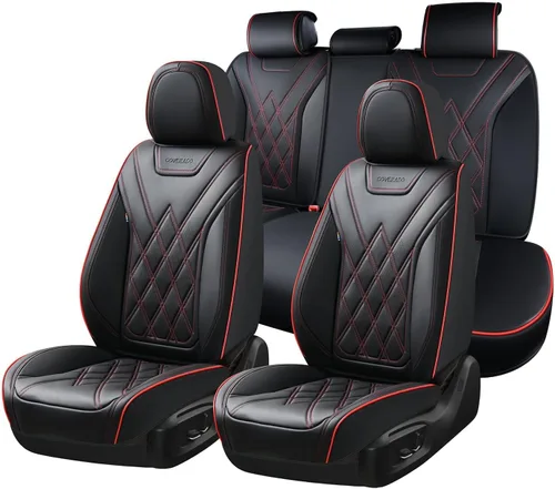 Miniatura 22 de Coverado Juego completo de fundas de asiento de automóvil, fundas de asiento negras para asientos delanteros y traseros de automóvil, protector