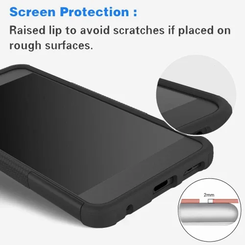 Miniatura 5 de Asuwish Funda de teléfono para Samsung Galaxy A10e con protector de pantalla de vidrio templado y soporte delgado, híbrida, resistente, funda