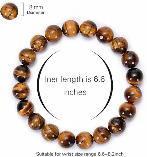Miniatura 14 de Tigers Eye Protection Handmade Bracelet Best Present For Men Women Attract Wealth Chakra Feng Shui Stretchy Beaded Bracelets Lucky Friendship