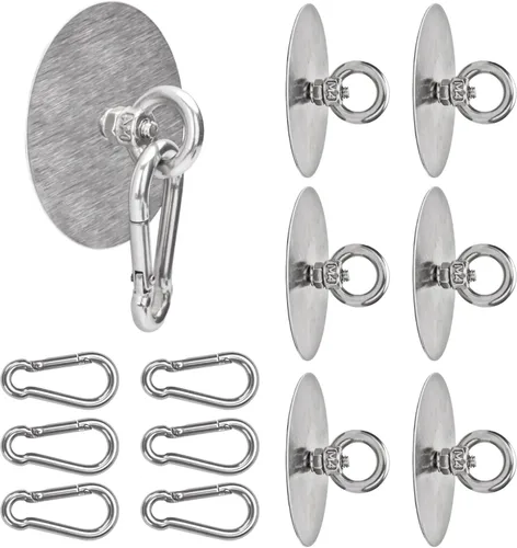 Miniatura 8 de Sankoly 4 ganchos de techo autoadhesivos de acero inoxidable, ganchos de pared sin clavos para cocina, baño, sala de estar, techo
