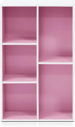 Miniatura 4 de Furinno - Estantería abierta reversible de 5 cubos, color blanco y rosado, 11069WH/PI Blanco/Rosa