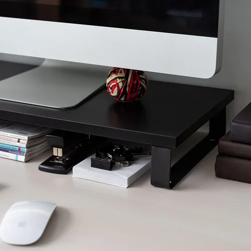 Miniatura 7 de IRIS USA Soporte organizador de monitor de PC moderno multiusos de 1 nivel con patas de metal, elevador ergonómico de escritorio y encimera